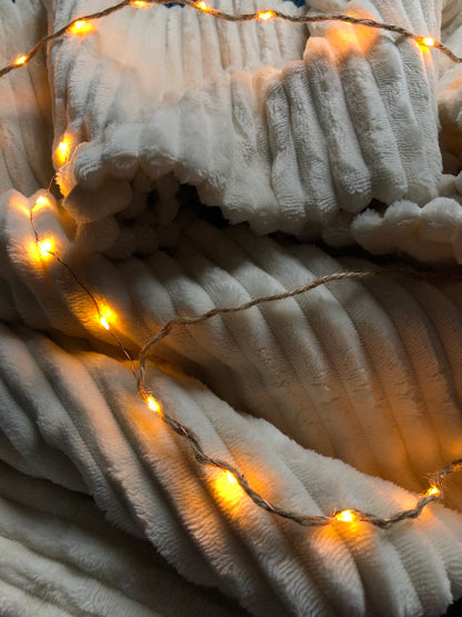 Plaid Micro Studio RIBBLE microflanelle beige claire 130/160 cm