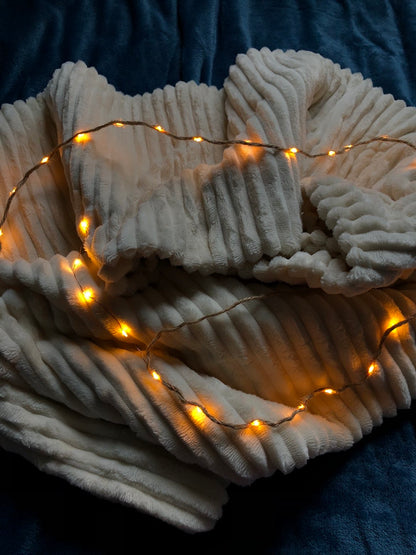 Plaid Micro Studio RIBBLE microflanelle beige claire 130/160 cm