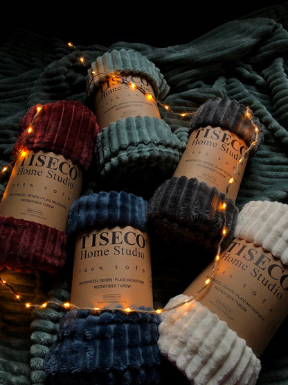 Plaid Home Studio RIBBLE microflanelle vert pastel 130/160 cm